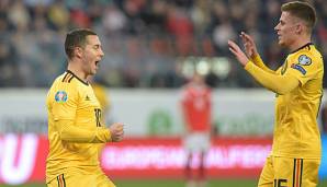 Thorgan Hazard brachte Belgien nach Zuspiel von Eden Hazard gegen Russland in Führung.