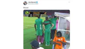 John Bennett (Sportreporter für die BBC) nimmt Bezug auf das legendäre Elfmeterschießen zwischen der Elfenbeinküste und Ghana (9:8) im Afrika-Cup-Finale anno 2015.
