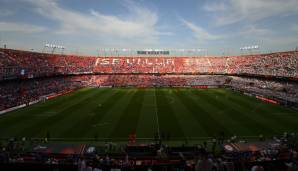 Die Ruhe vor dem Sturm. Das Estadio Ramón Sánchez Pizjuán vor dem EL-Finale.