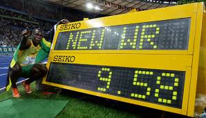 Usain Bolt ist Weltrekordhalter in der 4-mal-100-Meter-Staffel, im 100- und im 200-Meter-Lauf.