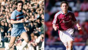 Frank Lampard senior und Frank Lampard junior: Der Papa absolvierte über 500 Spiele für West Ham und gewann zweimal den FA-Cup. Frank junior begann seine Karriere ebenfalls bei den Hammers und holte vor allem mit Chelsea alles, was es gibt.