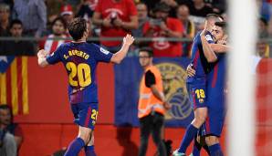Platz 5: 14 Torvorlagen 2017/18 - Jordi Alba (8) und Sergi Roberto (6) für den FC Barcelona.
