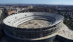 Platz 16: FC Valencia mit 145 Millionen Euro (Teilerbauung eines neuen Stadions).