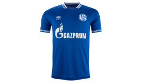 Die neuen Heimtrikots von Schalke 04 sind klassisch gehalten mit weißem Kragen und weißen Ärmeln.