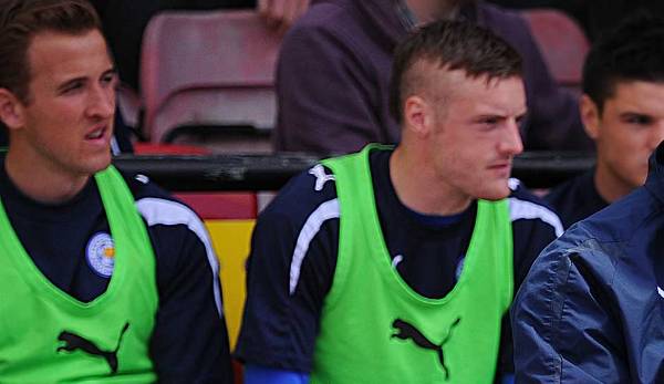 HARRY KANE und JAMIE VARDY bei Leicester City in der Saison 2012/13.