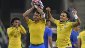 THIAGO SILVA VS. MARQUINHOS VS. ÉDER MILITÃO: Thiago Silva und Marquinhos werden aller Voraussicht nach im Auftaktspiel der brasilianischen Gruppe G gegen Serbien in der Innenverteidigung beginnen.