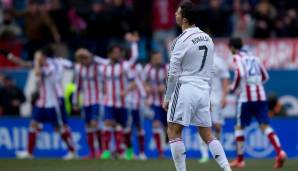 Platz 4: Atletico Madrid vs. Real Madrid 4:0 am 7. Februar 2015 - Zwei Punkte fehlten Real am Ende in der Tabelle für die Meisterschaft, umso bitterer war die Abreibung. Für Atleti war es die Revanche nach dem verlorenen CL-Finale (1:4 nach Verlängerung)