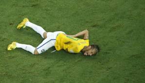 Neymar verletzte sich bei der WM 2014 in Brasilien am Rücken.