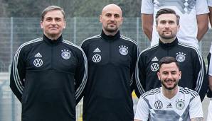 Das Trainer-Trio der deutschen U21-Nationalmannschaft: Stefan Kuntz, Antonio Di Salvo und Daniel Niedzkowski.