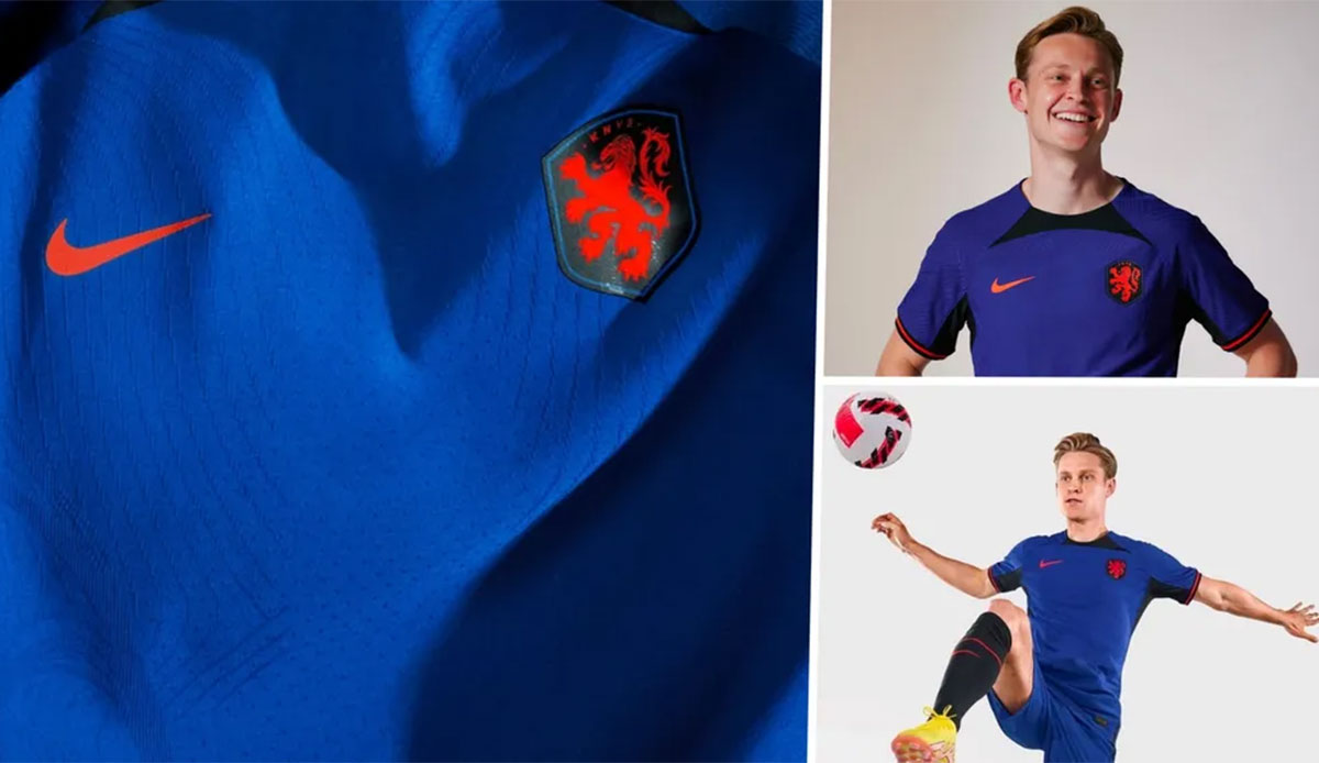 NIEDERLANDE (Auswärtstrikot): Während die niederländische Nationalmannschaft mit dem Heimtrikot mutig war, ist das Auswärtstrikot von Nike eher unauffällig. "Deep Royal" ist die Farbe der Wahl.