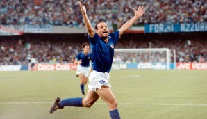 WM 1990: SALVATORE "TOTO" SCHILLACI (Italien / 6 Tore in 7 Spielen / Aus im Halbfinale gegen Argentinien, Sieg im Spiel um Platz 3 gegen England)