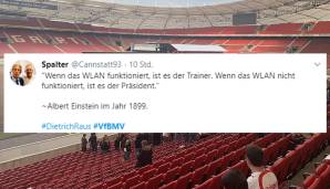 Twitter-User Canstatt93 spielte mit seinem Tweet auf den Beginn der Dietrich-Rede an ("Wenn die Mannschaft gewinnt, dann war es der Trainer. Wenn die Mannschaft verliert, der Präsident"). Gewieft.