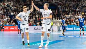 High Five: Rune Dahmke und Nikola Bilyk beim Kieler Sieg gegen Montpellier.