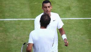 Trafen sich bereits 2014 in Wimbledon: Nick Kyrgios und Rafael Nadal.