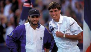 11. September 1994 - Michael Stich vs. Andre Agassi: Drei Jahre später stand Stich erneut in einem Grand-Slam-Finale und war bei den US Open gegen den ungesetzten Andre Agassi eigentlich Favorit.