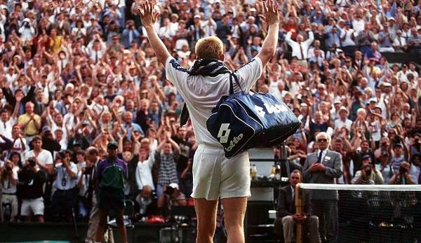 9. Juli 1995 - Boris Becker vs. Pete Sampras: Der letzte Final-Akt in Beckers Wohnzimmer. Vier Jahre nach seiner Niederlage gegen Stich stand Becker wieder da, wo alles 1985 angefangen hatte.