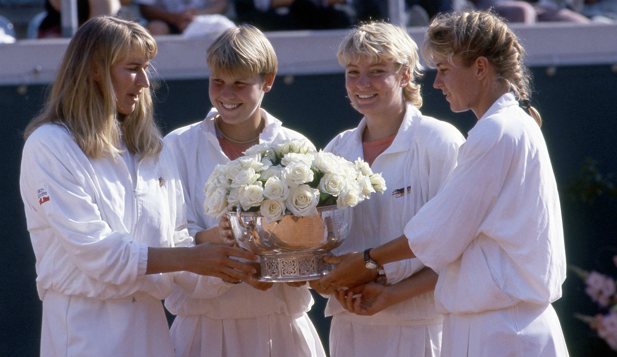 Der letzte deutsche Triumph: Barbara Rittner gewann 1992 an der Seite von Steffi Graf den Fed Cup (heute Billie Jean King Cup)