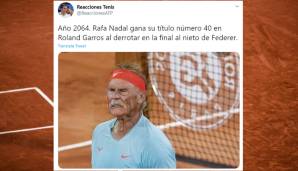"Das Jahr 2064. Rafa Nadal gewinnt seinen 40. Titel in Roland Garros. Im Finale besiegt er Roger Federers Enkel."