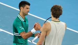 Australian Open 2021: Bitter! Nach vier lockeren Siegen wartete schon im Viertelfinale Seriensieger Djokovic. "Bis zum letzten Punkt hätte jeder von uns das Match gewinnen können", sagte der Djoker, der später den Titel holte, nach vier engen Sätzen.