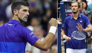 5:3 steht es im direkten Vergleich zwischen Novak Djokovic (l.) und Daniil Medvedev.