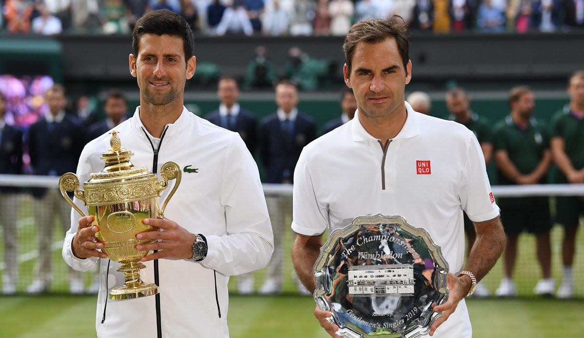 Wimbledon-Finale 2019: NOVAK DJOKOVIC - Roger Federer 7:6, 1:6, 7:6, 4:6, 13:12. Kaum eine Niederlage schmerzt Federer-Fans so sehr wie diese - und kaum ein Sieg schmeckt den Djoker-Fans so süß. Das Besondere an diesem Match ...