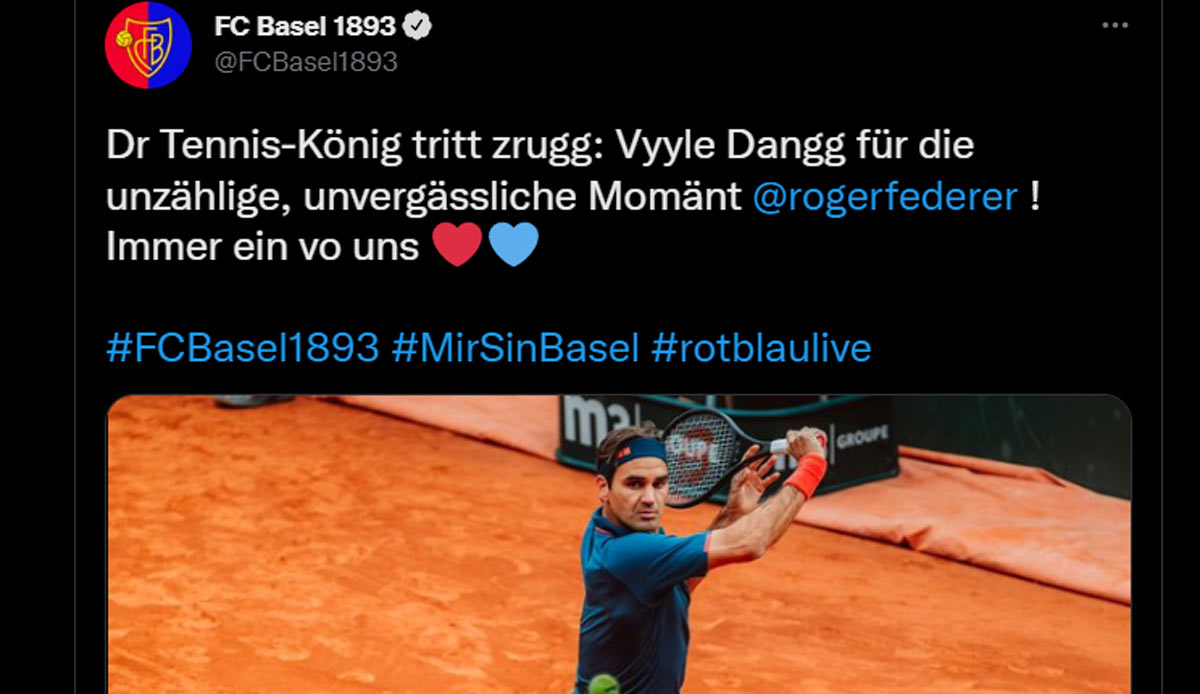 FC Basel (Fußball-Klub): Federer hat 20 Grand-Slam-Titel gewonnen, der FC Basel 20 Mal die Schweizer Meisterschaft. Gut, der Vergleich hinkt ...