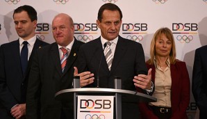 DOSB-Präsident Alfons Hörmann bei der Verkündung des deutschen Kandidaten