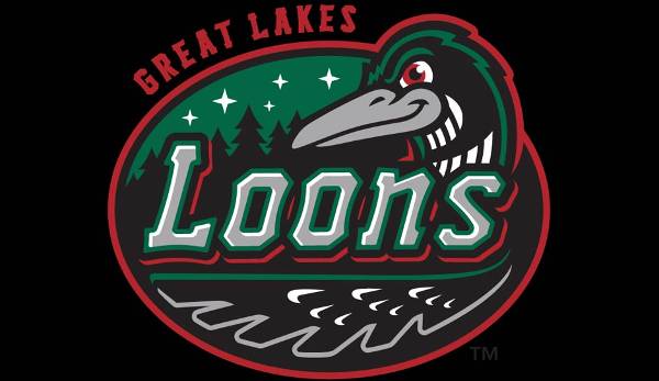 Great Lake Loons: Single-A / Los Angeles Dodgers (Übersetzung Loon: Seetaucher).