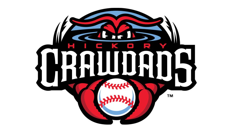 Hickory Crawdads: Single-A / Texas Rangers (Übersetzung Crawdad: Flusskrebs).