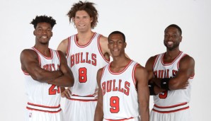 Das neue Star-Quartett der Bulls: Jimmy Butler, Robin Lopez, Rajon Rondo und Dwyane Wade