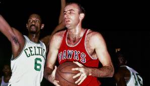 Platz 6: Bob Pettit (St. Louis Hawks): 50 Punkte gegen die Boston Celtics, Finals 1958, Spiel 6 - Endstand 110:109 für St. Louis
