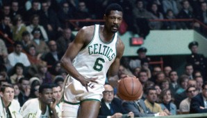 Platz 1: Das hatte natürlich vor allem mit Bill Russell zu tun. Die Celtics-Legende schlechthin war einer der größten Gewinner in der Geschichte des Sports – und holte 11 Titel in 13 Jahren. Leider gab es zu seiner Zeit noch keinen Finals-MVP...