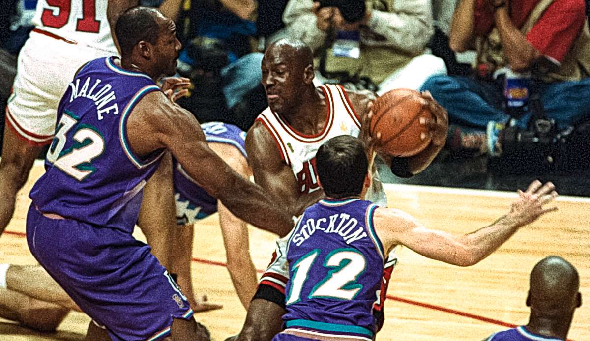 Karl Malone scheiterte mit den Jazz zweimal in den Finals an Jordans Bulls.