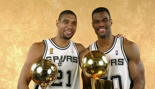Platz 2: Das Duo aller Duos! Oder? Tim Duncan und David Robinson läuteten zumindest die Erfolgsära der Spurs ein, indem sie 1999 den Titel holten - 2003 folgte Nummer zwei.