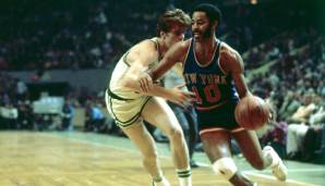 FIRST TEAM: Walt Frazier (Guard) - 1967-1977. Knicks-Vita: 19,3 Punkte, 6,3 Assists, All-Star (7x), Champion (1970 & 1973), Hall of Famer.