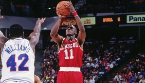 Platz 8: VERNON MAXWELL (Rockets), 26. Januar 1991: Mad Dog spielte über Jahre eine wichtige Rolle für die Rockets, gegen die Cavs gelang ihm mit 51 Punkten sein Career High. 30 Zähler davon erzielte er im vierten Viertel.