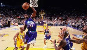 Platz 13: KARL MALONE (1985-2004) - 3562 Offensiv-Rebounds in 1476 Spielen für die Jazz und Lakers