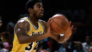 MAGIC JOHNSON (Los Angeles Lakers im Jahr 1980) - Stats: 18,0 Punkte, 7,7 Rebounds und 7,3 Assists bei 53 Prozent aus dem Feld in 36,3 Minuten (77 Spiele)