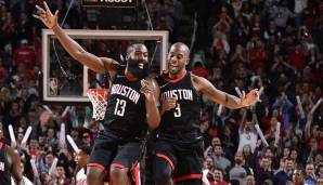Platz 2: Houston Rockets - Chris Paul (18,6 Punkte, 5,4 Rebounds, 7,9 Assists) und James Harden (30,4 Punkte, 5,4 Rebounds, 8,8 Assists)