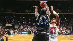 Platz 2: Shaquille O’Neal blockte für die Orlando Magic am 20. November 1993 15 Würfe gegen die New Jersey Nets.