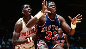 Platz 13: PATRICK EWING vs. HAKEEM OLAJUWON - Die zwei waren schon auf dem College Kontrahenten, 1984 setzte sich Ewing mit Georgetown noch gegen The Dream durch, in der NBA lief es aber anders …