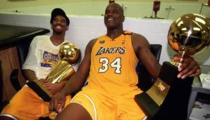 Platz 4: SHAQUILLE O'NEAL vs. KOBE BRYANT - Wie viele Titel die Lakers wohl gewonnen hätten, wenn Kobe und Shaq ihre Egos hinten angestellt hätten? Als eines der dominantesten Duos wurden die beiden von 2000 bis 2002 dreimal hintereinander Meister ...