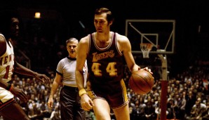 Platz 5: JERRY WEST | Team: Los Angeles Lakers | Saison: 1969/70 | Alter: 31 | Punkteschnitt: 31,2