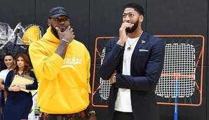 LeBron James und Anthony Davis laufen in der Saison 2019/20 gemeinsam für die Los Angeles Lakers auf.