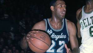 Platz 3: ELGIN BAYLOR (1958-1972): 27,36 Punkte – 846 Spiele für Minneapolis Lakers, Los Angeles Lakers