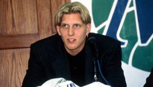 1999: Das kann man von Dirk Nowitzki (Nr.9-Pick), der mittlerweile im Ruhestand ist, nicht unbedingt behaupten. Wo sind nur die blonde Mähne und der Ohrring hin?