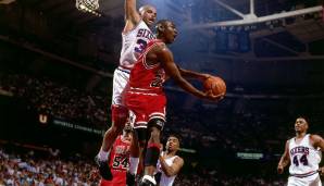 Platz 10: Michael Jordan (Chicago Bulls) im Jahr 1989/90: 31,18 PER (Höchste Auszeichnung: All-NBA First Team)