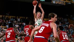 Platz 17: Larry Bird (Boston Celtics) - 42 Punkte (17/23 FG) in 30 Minuten am 9. November 1984 gegen die Philadelphia 76ers.