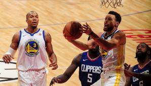 Platz 8: Stephen Curry (Golden State Warriors) - 45 Punkte (11/21 FG) in 30 Minuten am 6. Januar 2018 gegen die L.A. Clippers.