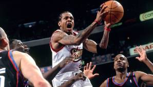 Platz 7: ALLEN IVERSON (Philadelphia 76ers) - 21 Jahre, 309 Tage - 50 Punkte (17/32 FG) am 12. April 1997 bei den Cleveland Cavaliers.